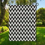 Black And White Zigzag Pattern Print Garden Flag