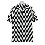 Black And White Zigzag Pattern Print Hawaiian Shirt