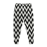 Black And White Zigzag Pattern Print Jogger Pants