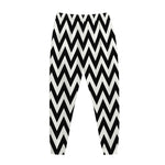 Black And White Zigzag Pattern Print Jogger Pants