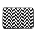 Black And White Zigzag Pattern Print Kitchen Mat