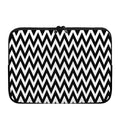 Black And White Zigzag Pattern Print Laptop Sleeve