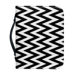 Black And White Zigzag Pattern Print Leather Bible Cover