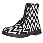 Black And White Zigzag Pattern Print Backpack