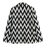 Black And White Zigzag Pattern Print Men's Blazer