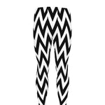 Black And White Zigzag Pattern Print Men's leggings