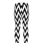 Black And White Zigzag Pattern Print Men's leggings