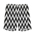 Black And White Zigzag Pattern Print Men's Athletic Shorts