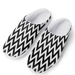 Black And White Zigzag Pattern Print Mesh Casual Shoes