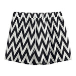 Black And White Zigzag Pattern Print Mesh Shorts