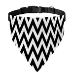 Black And White Zigzag Pattern Print Over The Collar Dog Bandana