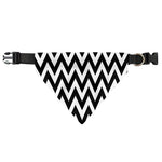 Black And White Zigzag Pattern Print Over The Collar Dog Bandana