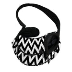 Black And White Zigzag Pattern Print Pet Sling Carrier