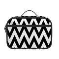 Black And White Zigzag Pattern Print Portable Lunch Bag