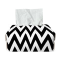 Black And White Zigzag Pattern Print Rectangle Tissue Box Cover