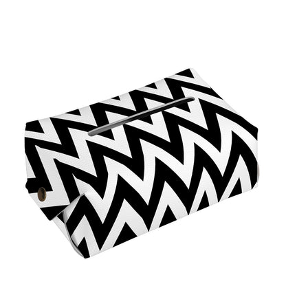 Black And White Zigzag Pattern Print Rectangle Tissue Box Cover