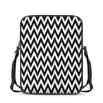 Black And White Zigzag Pattern Print Rectangular Crossbody Bag