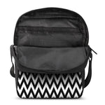 Black And White Zigzag Pattern Print Rectangular Crossbody Bag