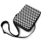Black And White Zigzag Pattern Print Rectangular Crossbody Bag