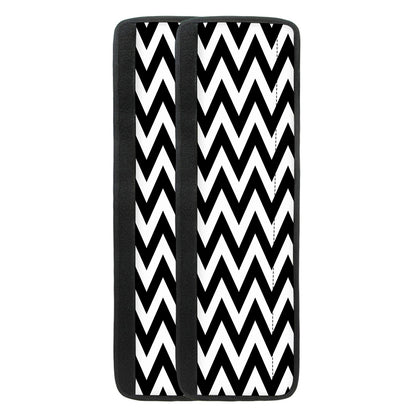 Black And White Zigzag Pattern Print Refrigerator Handle Covers