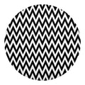 Black And White Zigzag Pattern Print Round Blanket