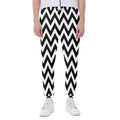 Black And White Zigzag Pattern Print Joggers