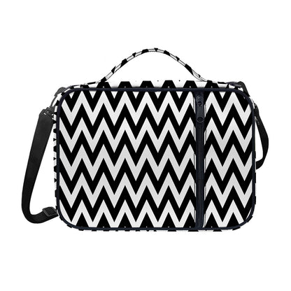 Black And White Zigzag Pattern Print Shoulder Strap Bible Bag