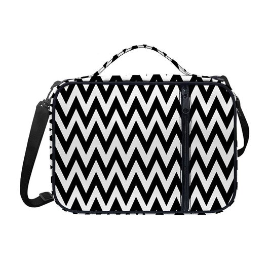 Black And White Zigzag Pattern Print Shoulder Strap Bible Bag