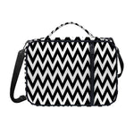 Black And White Zigzag Pattern Print Shoulder Strap Bible Bag