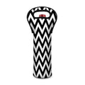 Black And White Zigzag Pattern Print Single Neoprene Wine Tote
