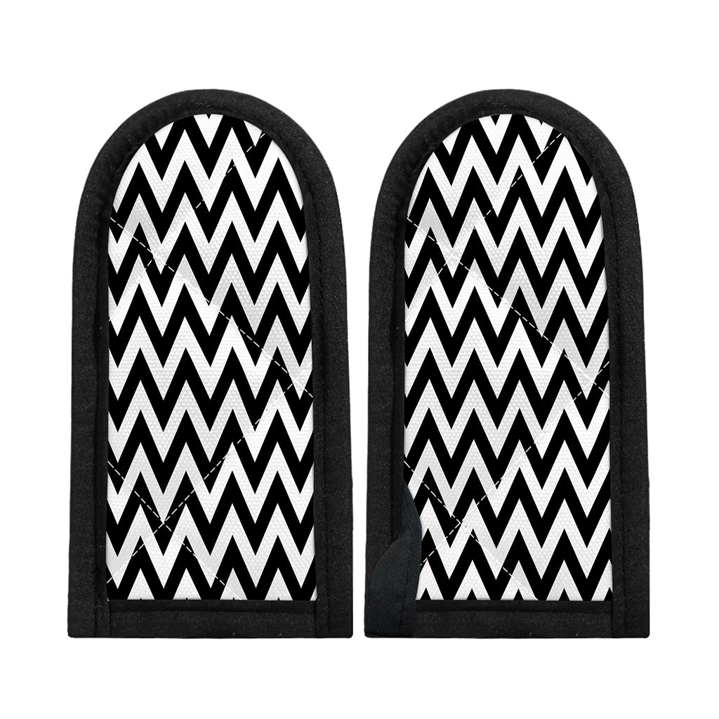 Black And White Zigzag Pattern Print Skillet Handle Cover