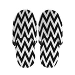 Black And White Zigzag Pattern Print Slippers