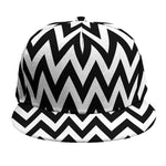 Black And White Zigzag Pattern Print Snapback Cap
