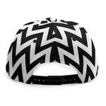 Black And White Zigzag Pattern Print Snapback Cap