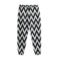 Black And White Zigzag Pattern Print Sweatpants