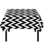 Black And White Zigzag Pattern Print Tablecloth