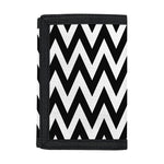 Black And White Zigzag Pattern Print Trifold Wallet