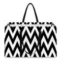 Black And White Zigzag Pattern Print Utility Tote Bag