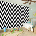 Black And White Zigzag Pattern Print Wall Sticker