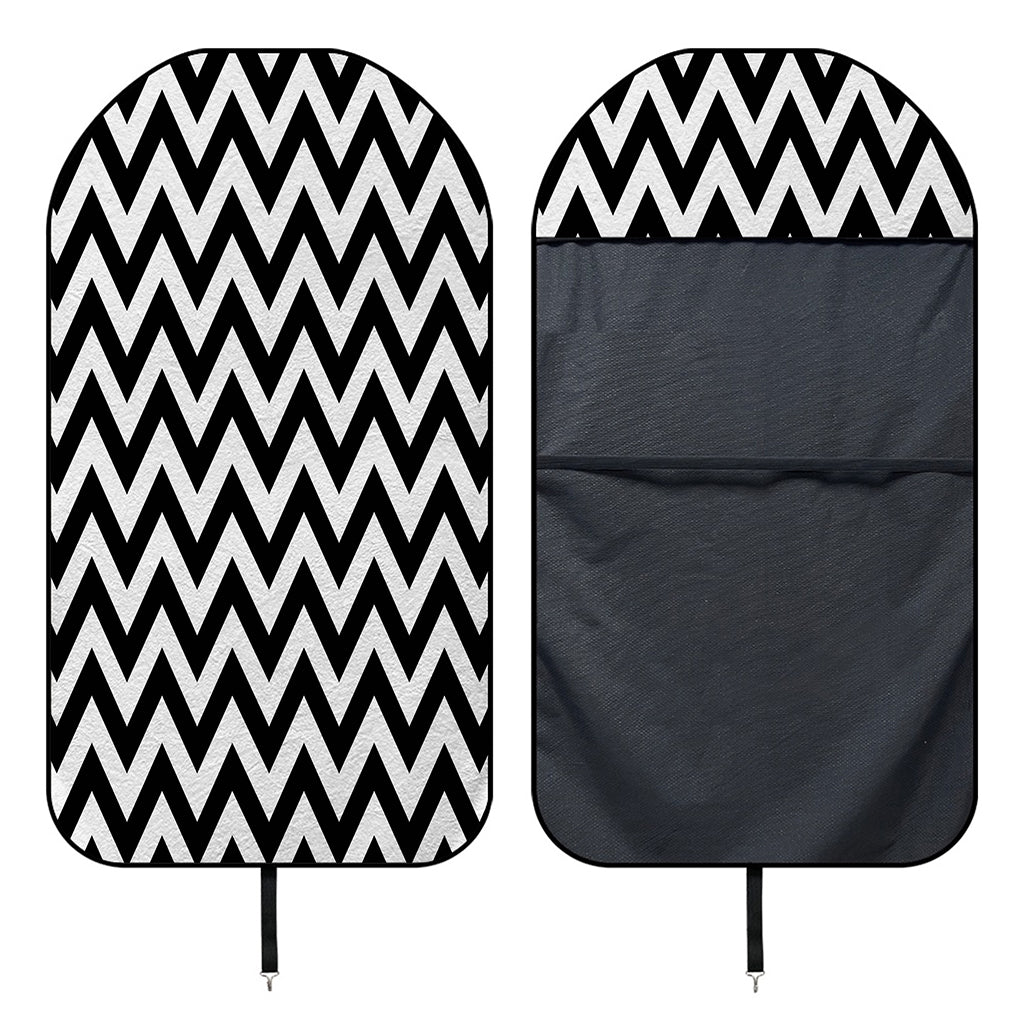 Black And White Zigzag Pattern Print Waterproof Car Seat Cover