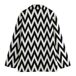 Black And White Zigzag Pattern Print Women's Blazer