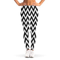 Black And White Zigzag Pattern Print Women's Leggings