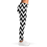 Black And White Zigzag Pattern Print Women's Leggings