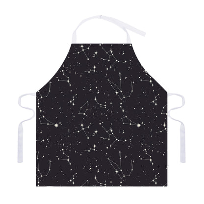Black And White Zodiac Stars Print Adjustable Apron