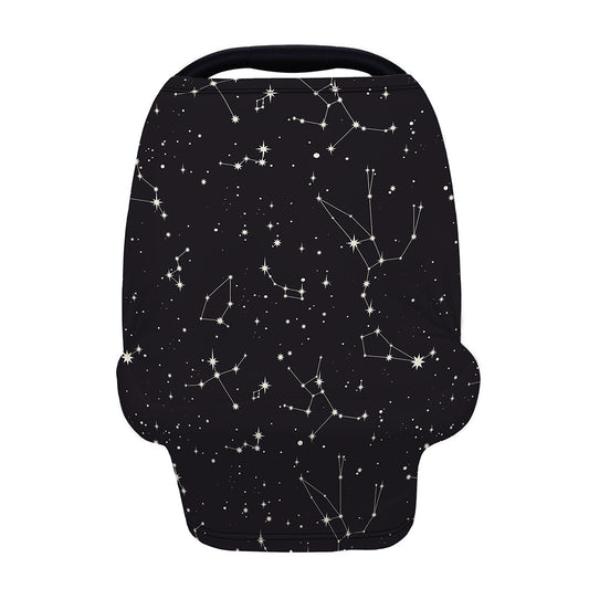 Black And White Zodiac Stars Print Baby Seat Cover