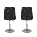 Black And White Zodiac Stars Print Bar Stool Covers