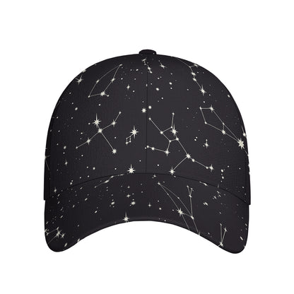 Black And White Zodiac Stars Print Baseball Cap