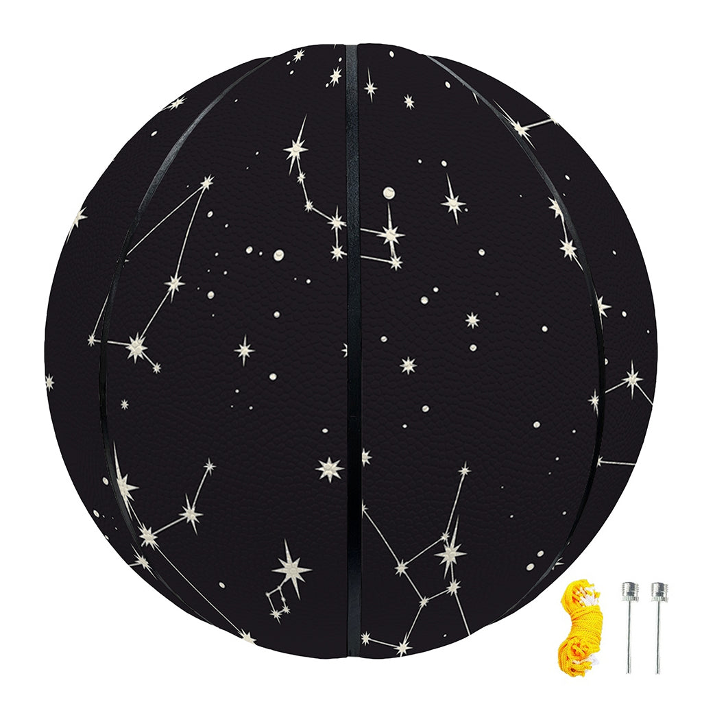 Black And White Zodiac Stars Print Basketball