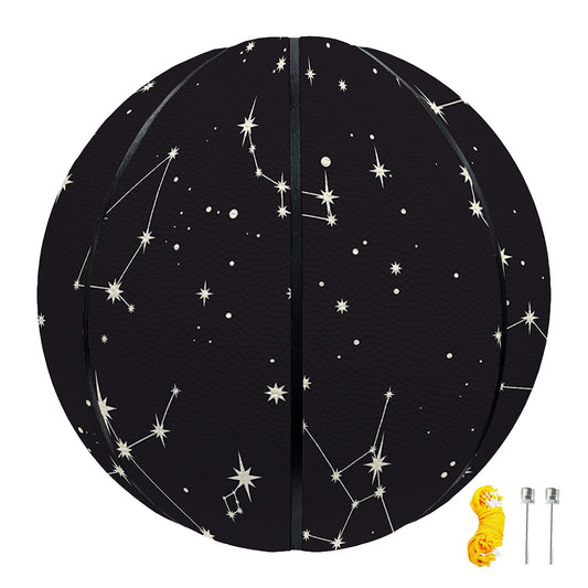 Black And White Zodiac Stars Print Basketball