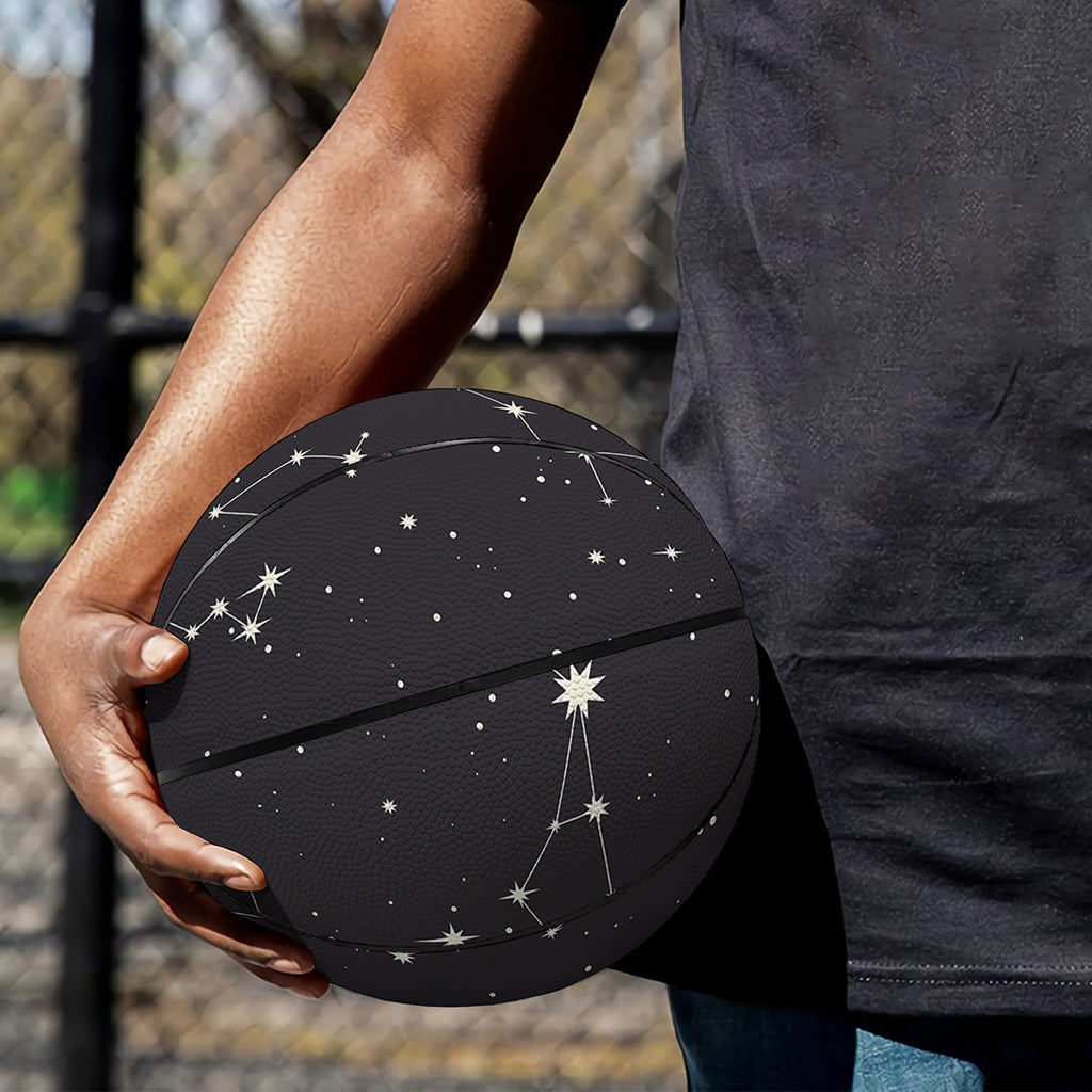 Black And White Zodiac Stars Print Basketball